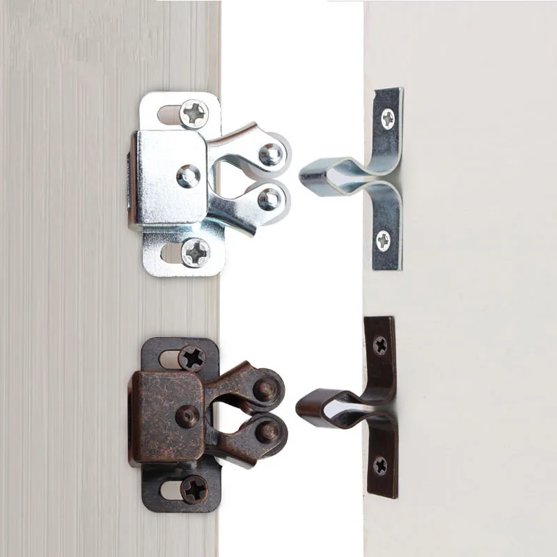 1Pc Double Ball Roller Catches Cupboard Cabinet Door Latch Locks Hardware Copper Door Clip Buckle Handle Home Door Hardware Tool