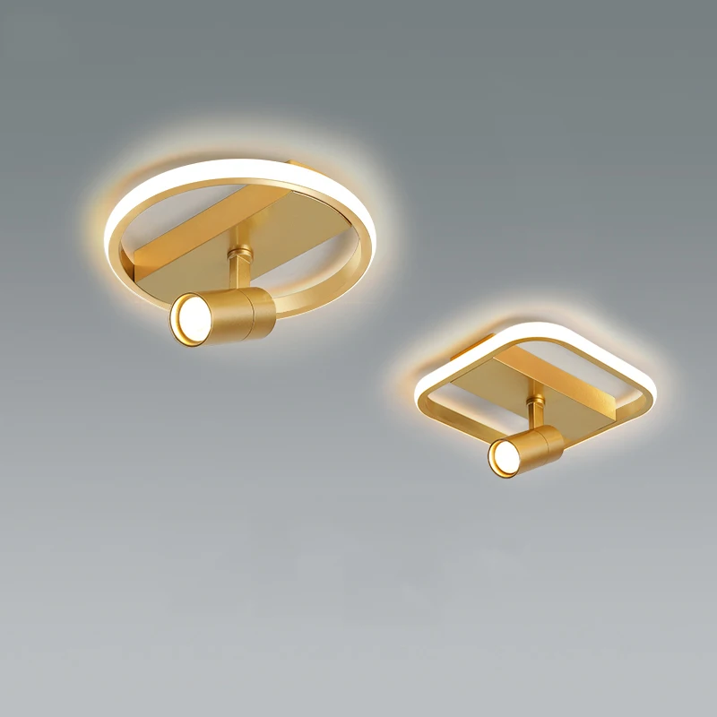 Light Luxury Golden Surface Mounted Spotlights Simple And Modern Aisle Corridor Lights Cloakroom Entrance Lights