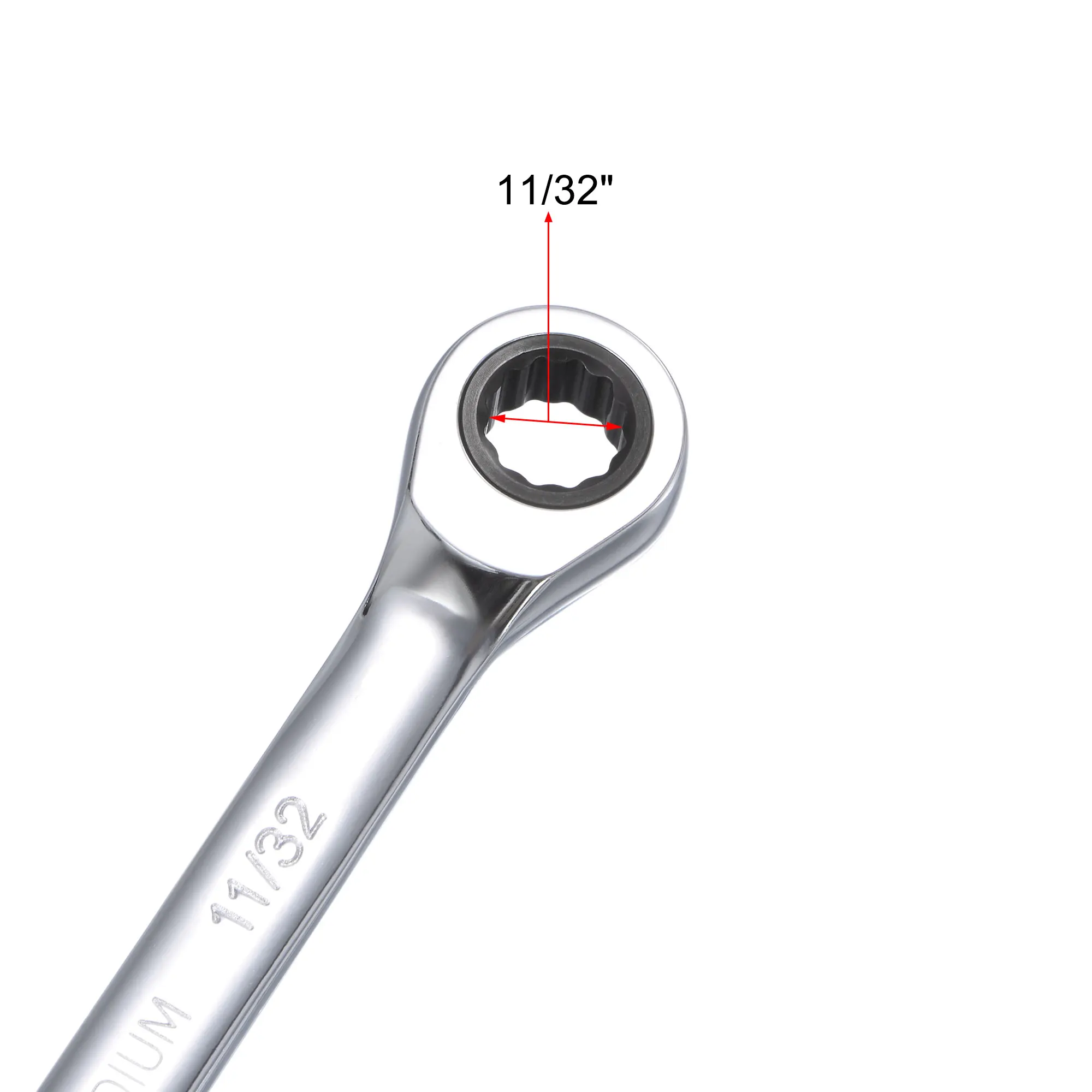 Imagem -03 - Uxcell 11 32 Polegada Ratcheting Combinação Chave Sae 72 Dentes 12 Ponto Catraca Caixa Terminou Ferramentas Chave Inglesa Cr-v