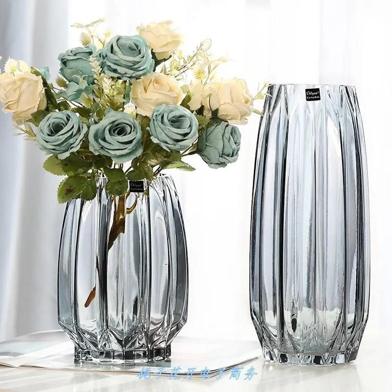 Vases Creative Large Glass Bottle Transparent Home Decor Hydroponic Terrarium Lily Rose Vase Living Room Flower Decoration