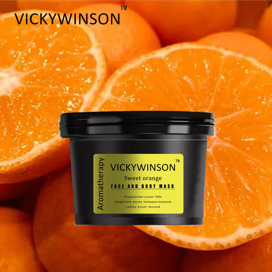 Sweet orange facial and body aromatherapy scrub mask 50g handmade natural  whitening body scrub nicotinamide cream exfoliating