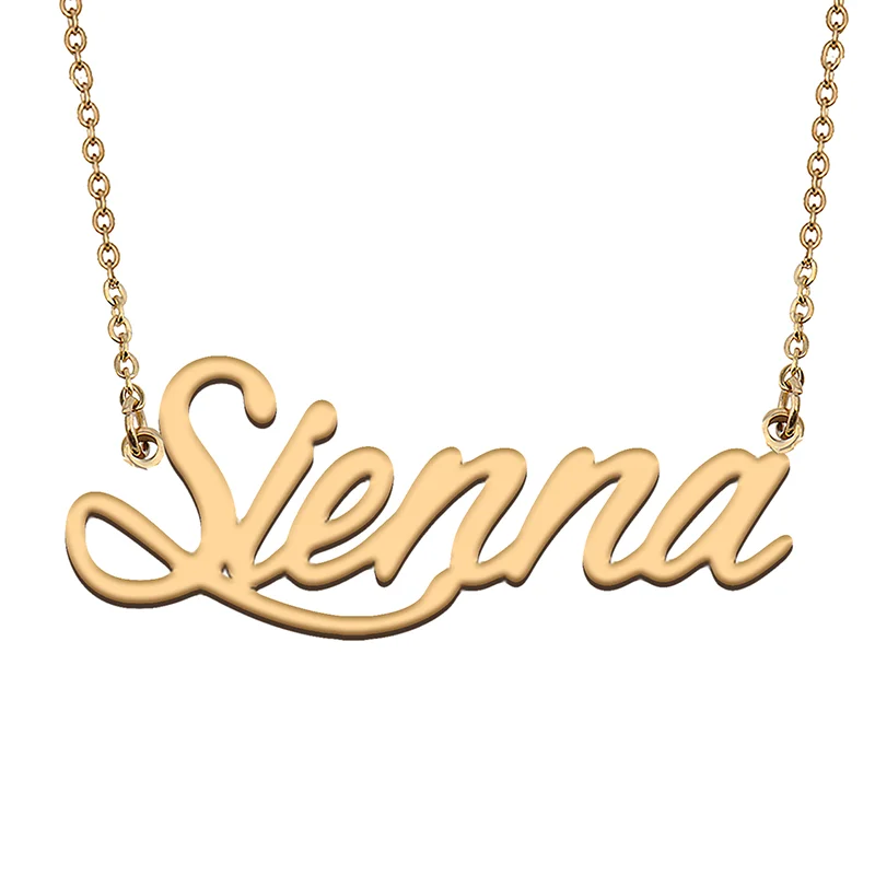 

Sienna Custom Name Necklace Customized Pendant Choker Personalized Jewelry Gift for Women Girls Friend Christmas Present