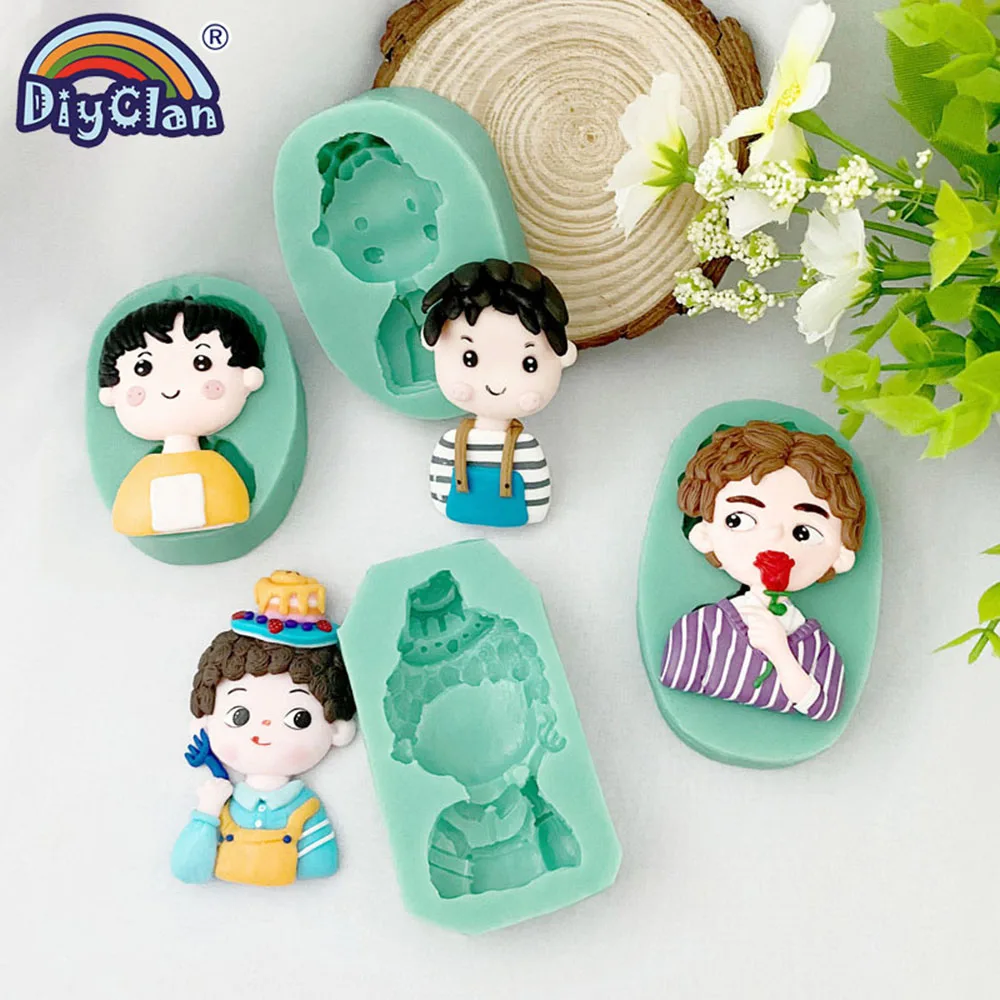 Boy And Girl Fondant Silicone Mold Valentine\'s Day Styles Cake Decorating Tools Chocolate Biscuit Clay Sugarcrafts Mould