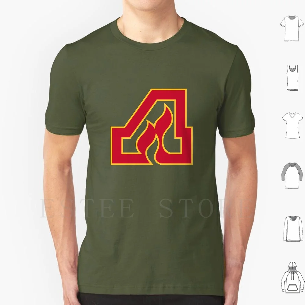 Vintage Atlanta Hockey-Retro Flames T Shirt Cotton Men DIY Print Defunct Team Old Team Defunct Hockey Team Defunct Logo Hockey