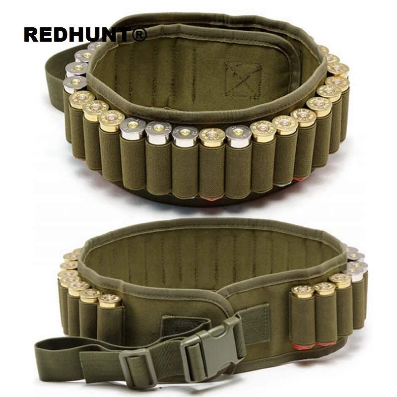 Tactical Shooting 30 Rounds Shotgun Shell Holder Belt Gun Bullet Belt Pouch Waterproof Canvas Cartridge Ammunition Belt