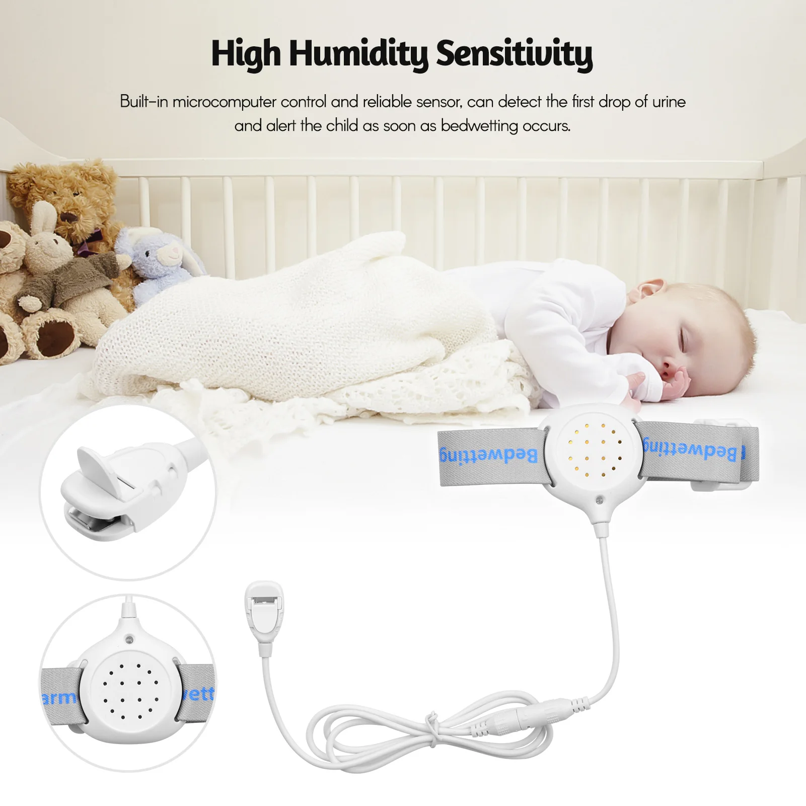 Bedwetting Alarm Pee Alarm Enuresis Sensors for Baby Kids Potty Training Elder Care with Sound Vibration LED Indicator Reminding