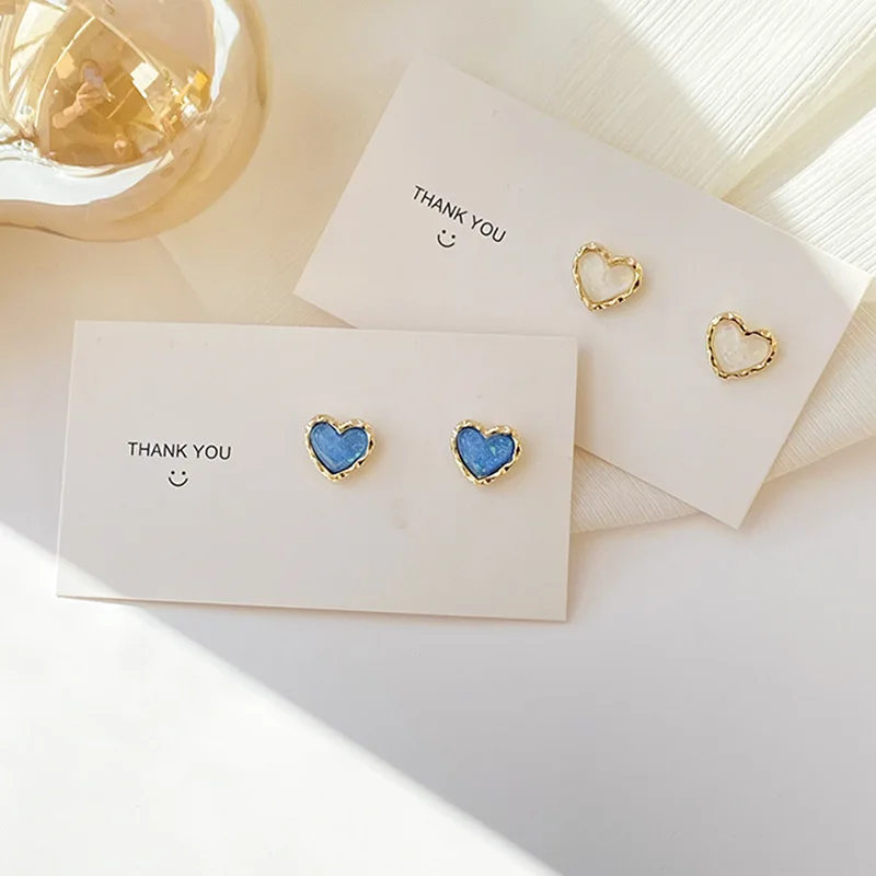 Trendy Lovely Sweet Heart Earrings Earclips Small Gentle White Heart-shaped Clip on Earrings No Pierced for Children Kids Girls