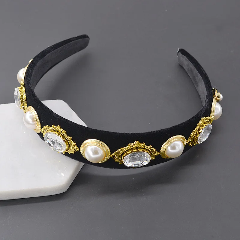 

Vintage pearl crystal bridal headband hairband