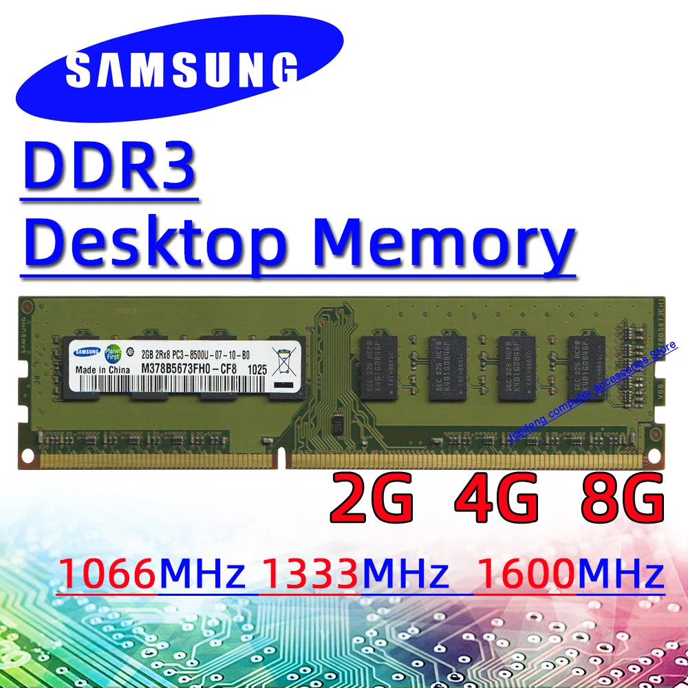 

Samsung Desktop Computer Memory DDR3 2GB 4GB 8GB 1066MHz 1333MHz 1600MHz RAM PC3 8500U 10600U 12800U 16GB