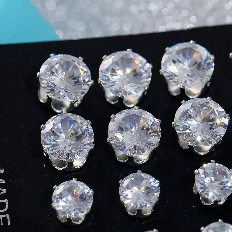 korean fashion Vintage Cubic Zirconia Stud Earrings set for Women Piercing Silver Color Earrings Jewelry Accessorie Brincos 2020