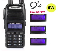 Baofeng-equipo de radio cb Uv-82 PLUS, escáner de policía, transceptor de estación de Radio Ham, uhf, vhf, 10km, 8W, 2024