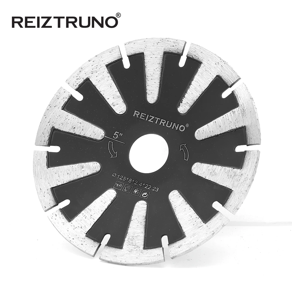 Reiztruno 125 Mm Panas Ditekan T Segmen Kurva Pisau Pemotong CNC Diamond Saw Blade untuk Beton Batu Granit Basah penggunaan Kering