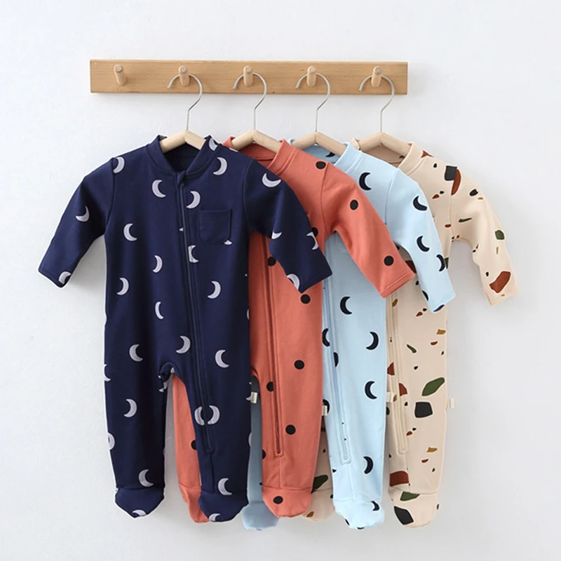 IYEAL Spring Unisex Newborn Baby Clothes Print Baby Rompers Cotton Long Sleeve New Born Baby Romper Infant Clothing 0-18 Months