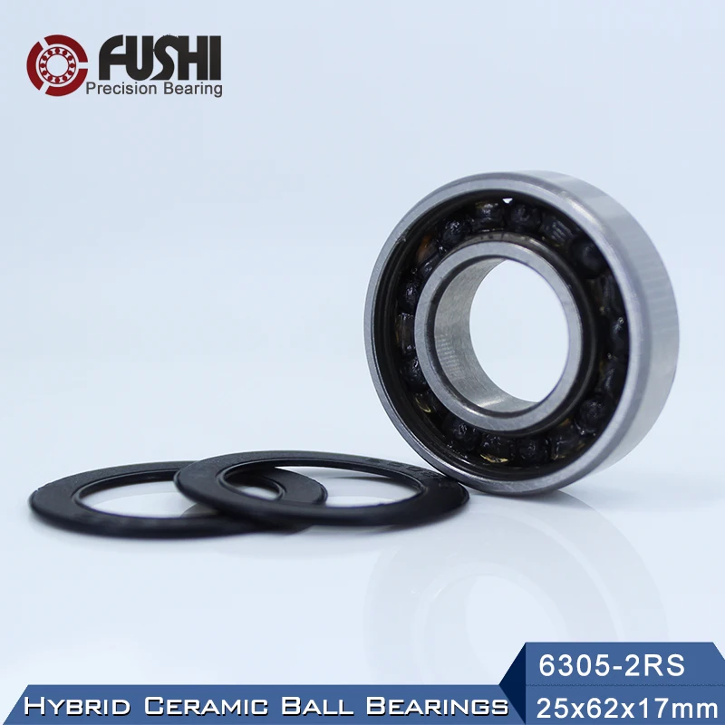 6305 Hybrid Ceramic Bearing 25*62*17 mm ( 1 PC ) Industry Motor Spindle 6305HC Hybrids Si3N4 Ball Bearings 3NC 6305RS