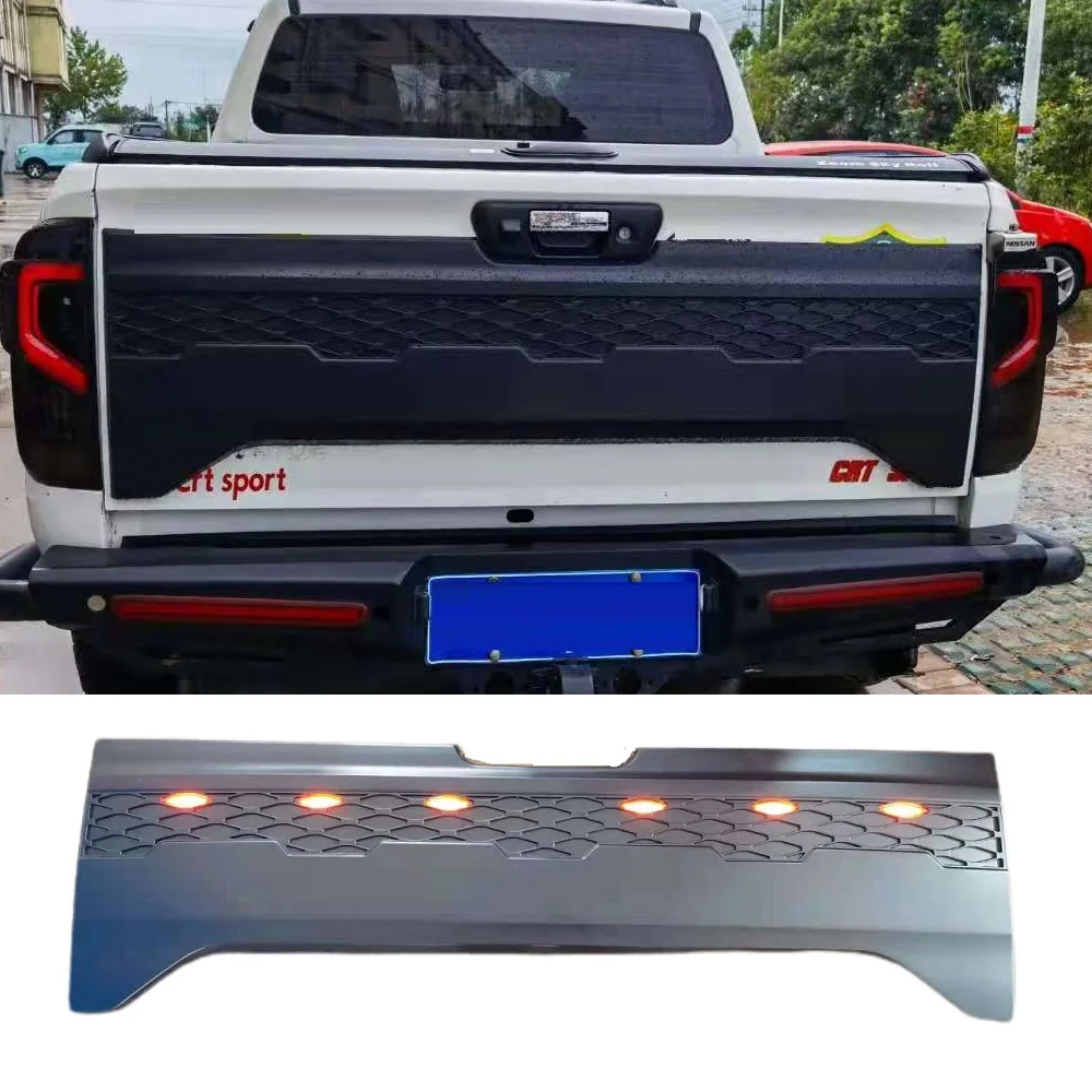 CITYCARAUTO Led Rear Trunk Plate Cover For 2015-2020 2021 Navara Np300 Tail Gate Plate Cover Auto Accessories