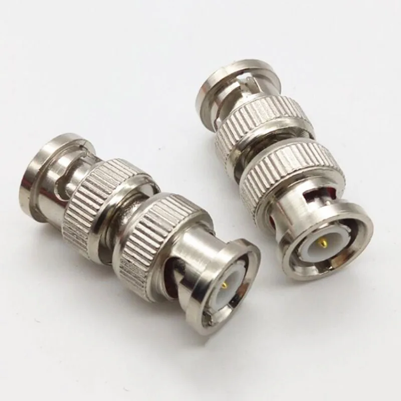 2pcs BNC  Connector Male to Male RCA male BNC  Adapter Plug for System CCTV Camera straight TV