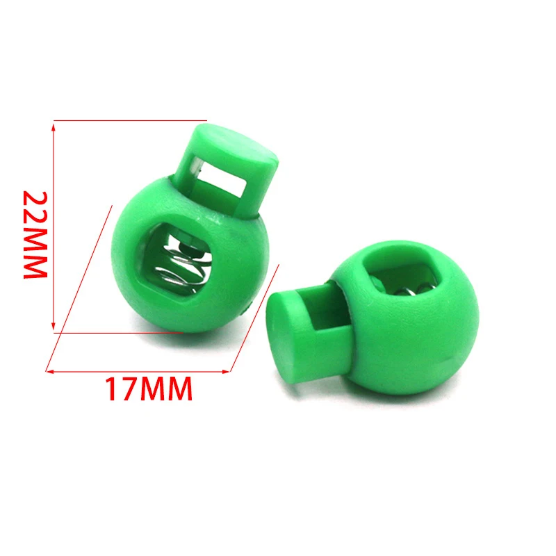 10PCs Plastic Ball Round Cord Lock Spring Stop Toggle Stopper Clip For Sportswear Shoes Rope Cord Lanyard DIY Craft Parts