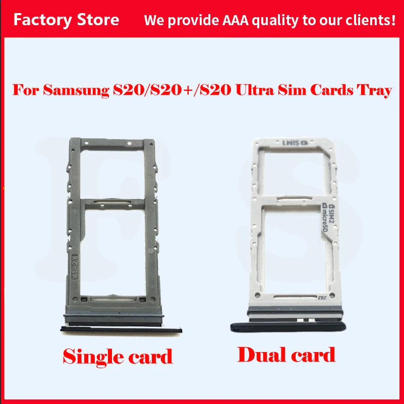 For Samsung Galaxy S20 S20 Plus Ultra G980 G985 G988B/DS Sim Card Reader Holder Dual & Single Sim Card Tray Holder Slot Adapter