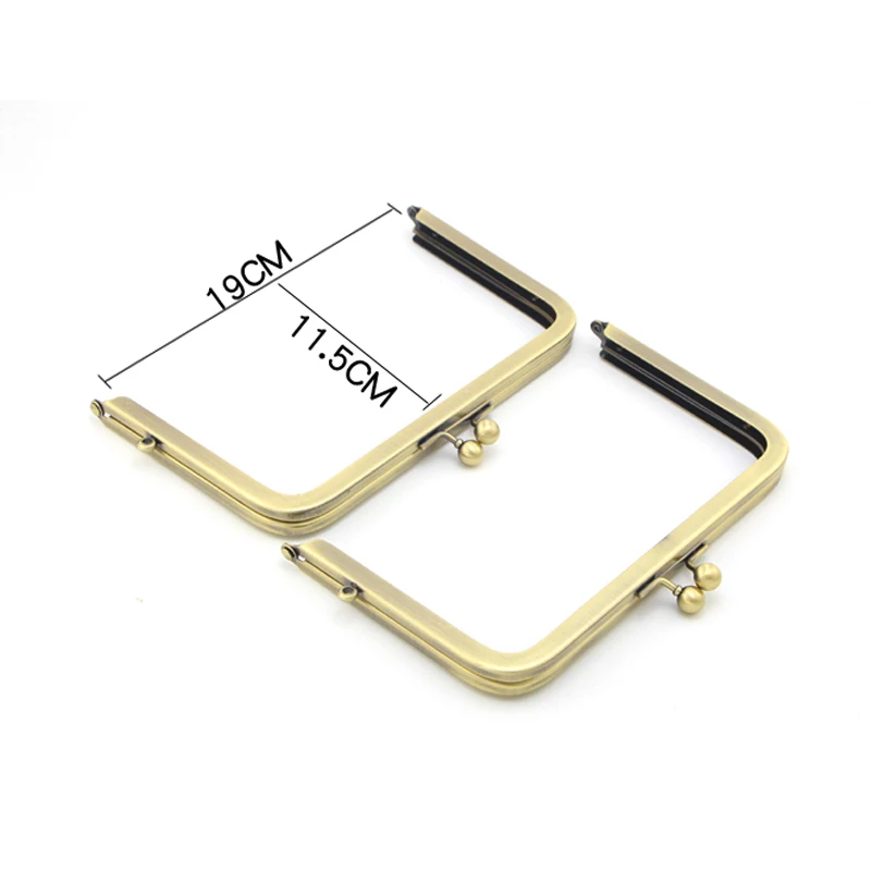 19cm Rectangle Metal Bag Purse Frame Kiss Lock Clasp Handbang Handles Wallet Frames Clip DIY Hardware Buckle Sewing Accessories