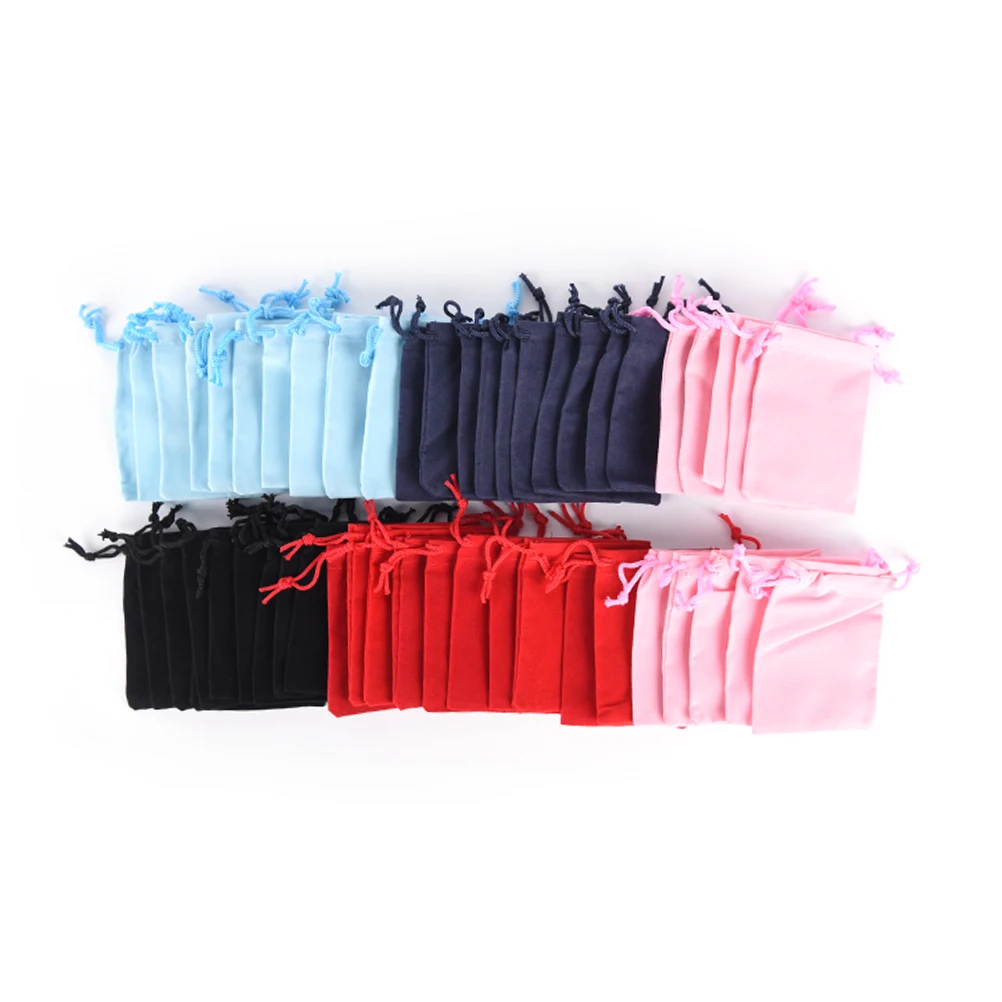 

10Piece/lot Wedding Party Gift Bag Dark Black Velvet Pouch Gift Bags With Drawstring Jewellery Packaging