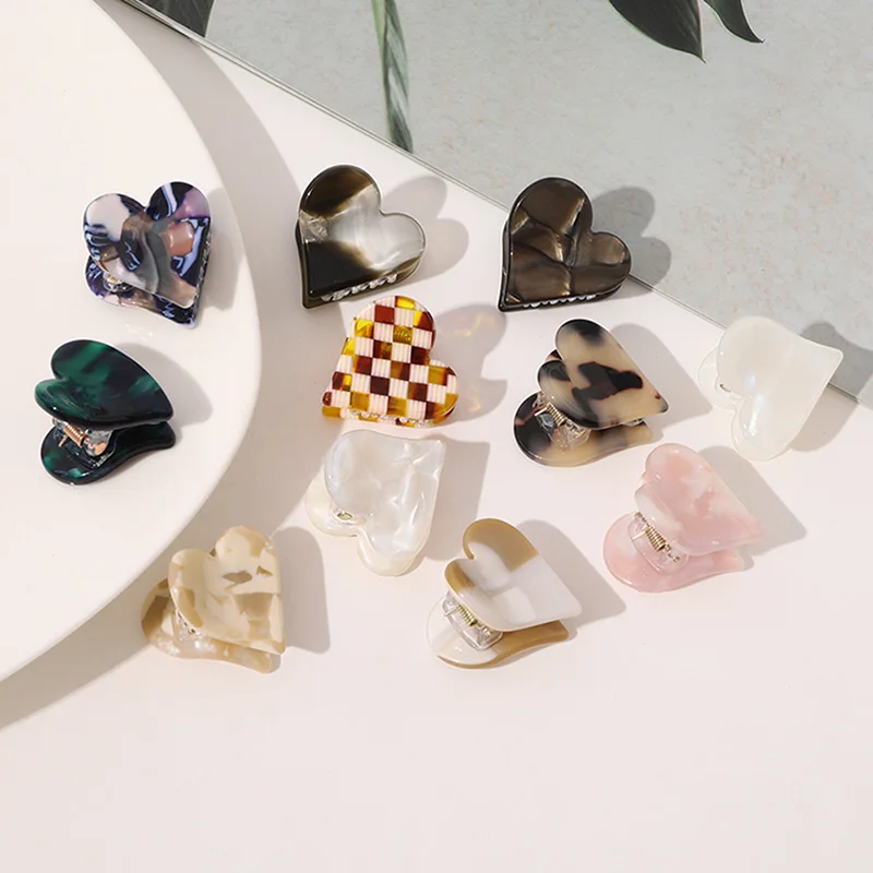 Cakar Rambut Mini Wanita Jepit Rambut Kecil Asetat Jepit Rambut Warna Solid Baret Print Leopard Aksesori Rambut Jepit Rambut Akrilik Geometris