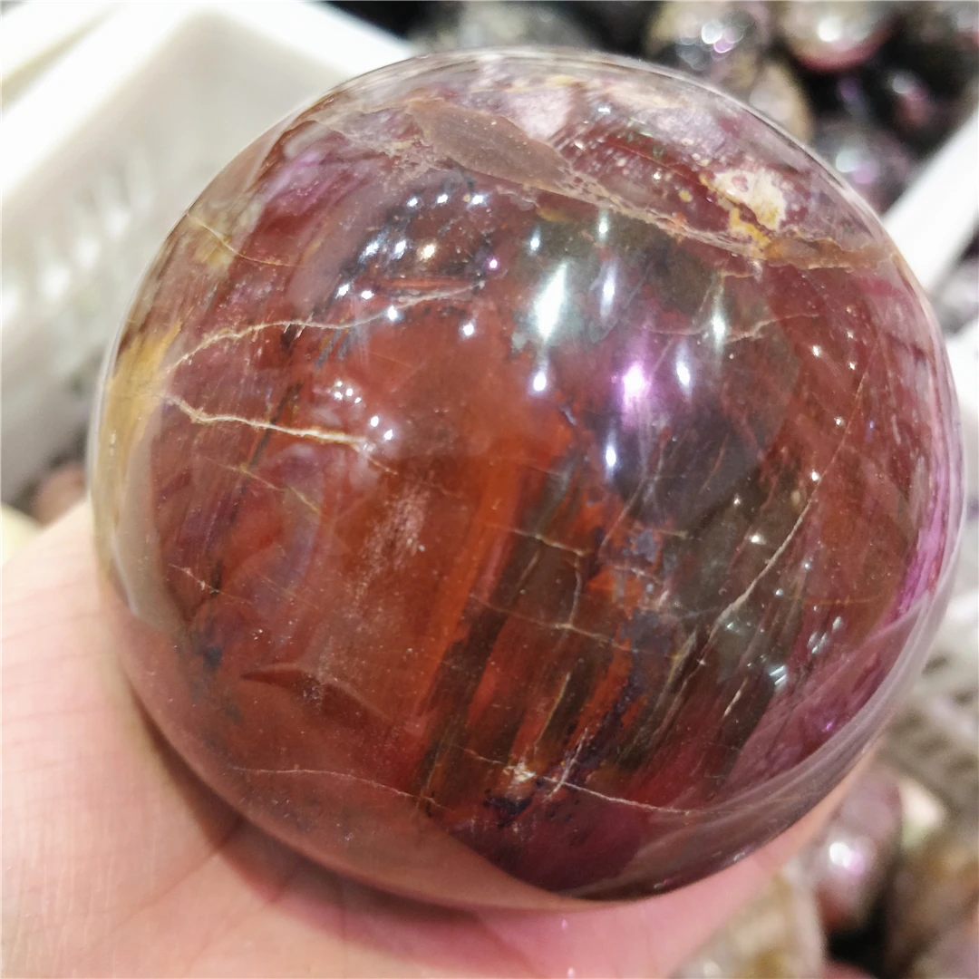 500-2000g Ugly Big Size Natural Woodstone Sphere Red Wood Balls Original Specimens Vintage Home Decoration