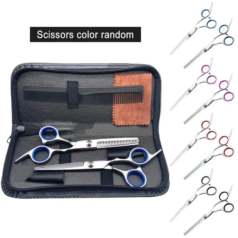 

5PCS Professional 6 Inch Hair Cutting Scissor Kit With Comb Stainless Steel Thinning Shear Hairdressing Scissors For Salon Baber