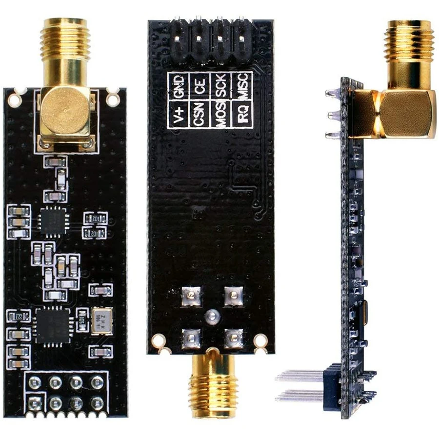 Módulo transceptor RF sem fio com antena SMA, 2.4G, 1100m, compatível para Arduino Raspberry Pi, NRF24L01 + PA + LNA, 2pcs