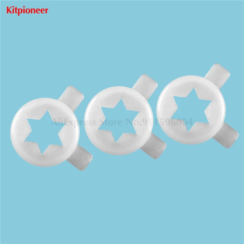 6 in 1 Soft Service Hexagram Star Shaped Moulding Lids Spare Parts For Ice Cream Machine Front Panel Modeling Cap 6Pcs