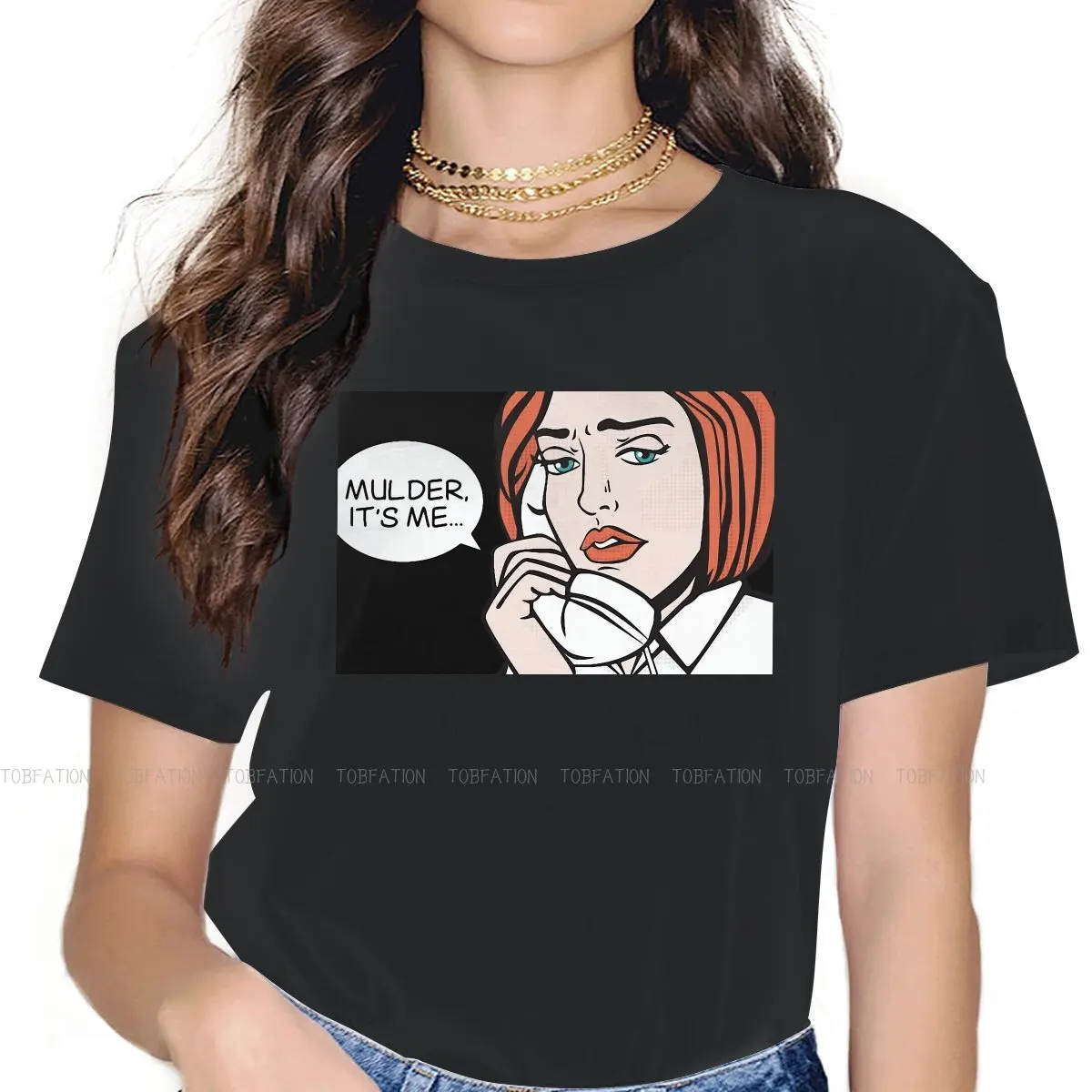 Roy Lichtenstein Pop Art Comics Women T Shirt Mulder its Me Female Tops Harajuku Funny Tees Ladies 5XL Cotton Tshirt