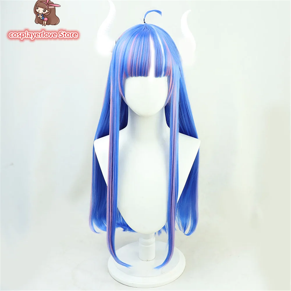 

Anime Ulti Cosplay Blue Pink Mixed Long Straight Headwear for Cosplay Halloween Carnival