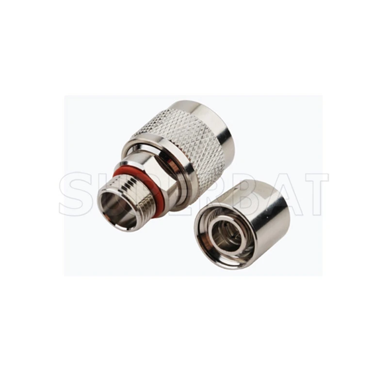 Conector Coaxial Superbat 10 piezas N, abrazadera macho RF para Cable de cobre corrugado 1/4