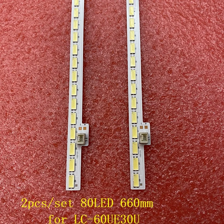 

2pcs/set 80LED 660mm LED Backlight Strip For Sharp LC-60UE30U TV_2015SSP60_7030_80_4K_REV1.0_LM41-00090Q RB201WJ AL