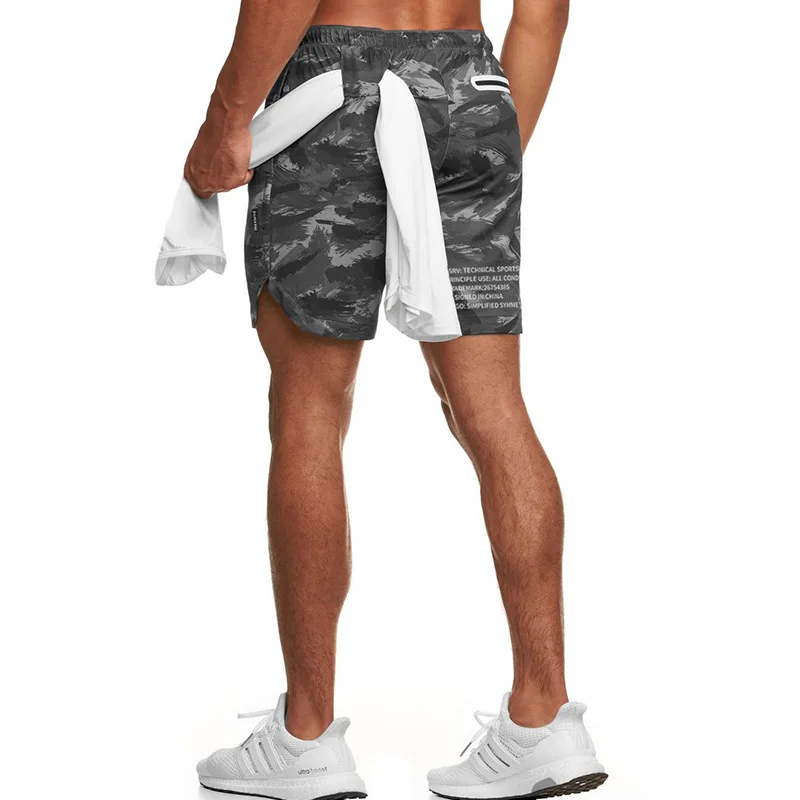 Camouflage Running Shorts Men Gym Fitness Sports Shorts Quick Dry Swim Beach Shorts Jogging Training Short Pants Male Sweatpants