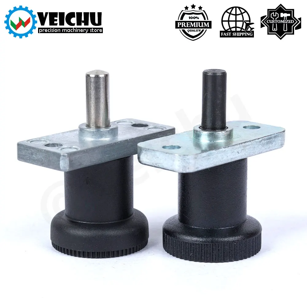 

VEICHU Plastic Knob Steel Pin Plate Mount Lock-Out Hand Retractable Spring Plungers Indexing Plungers With Steel Plunger Pin