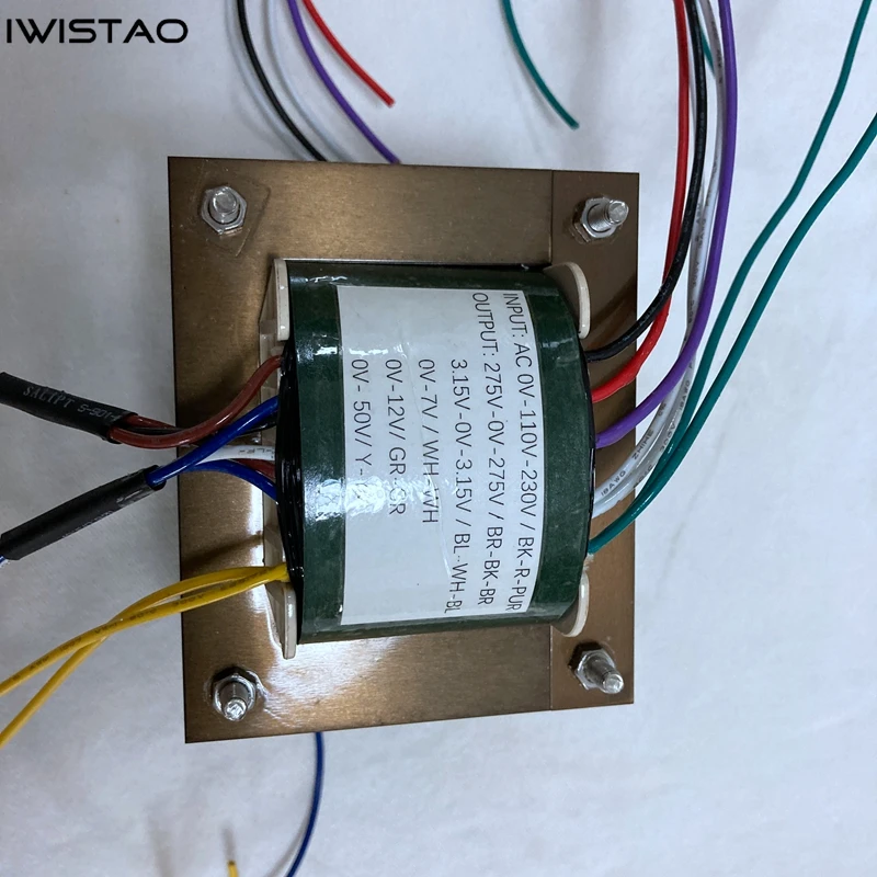 IWISTAO Tube Amp Power transformer 200W 275V-0-275V 3.15V 7V 12V 50V Silicon Steel Sheets Oxygen-free Copper Wire Audio DIY