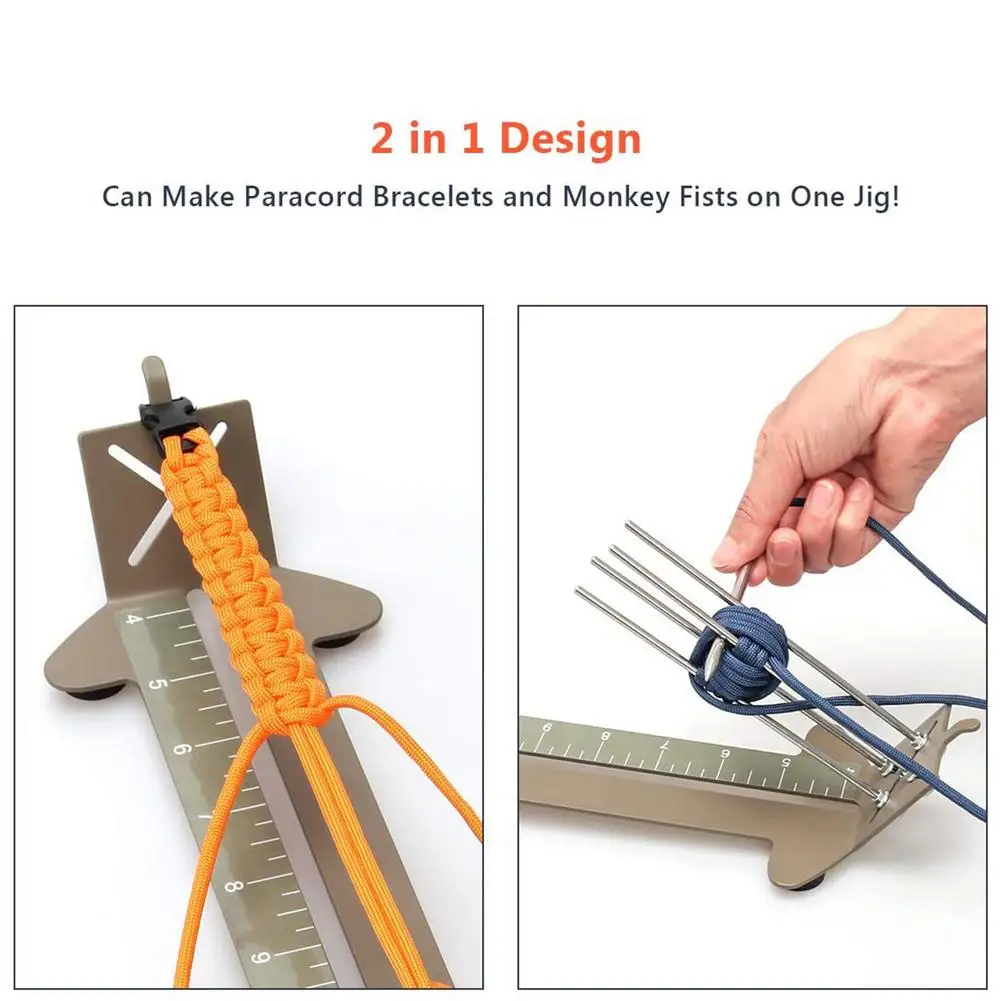 Monkey pugno Jig e Paracord Jig Bracelet Maker Paracord Tool Kit tessitura in metallo regolabile fai da te Craft Maker 4 \