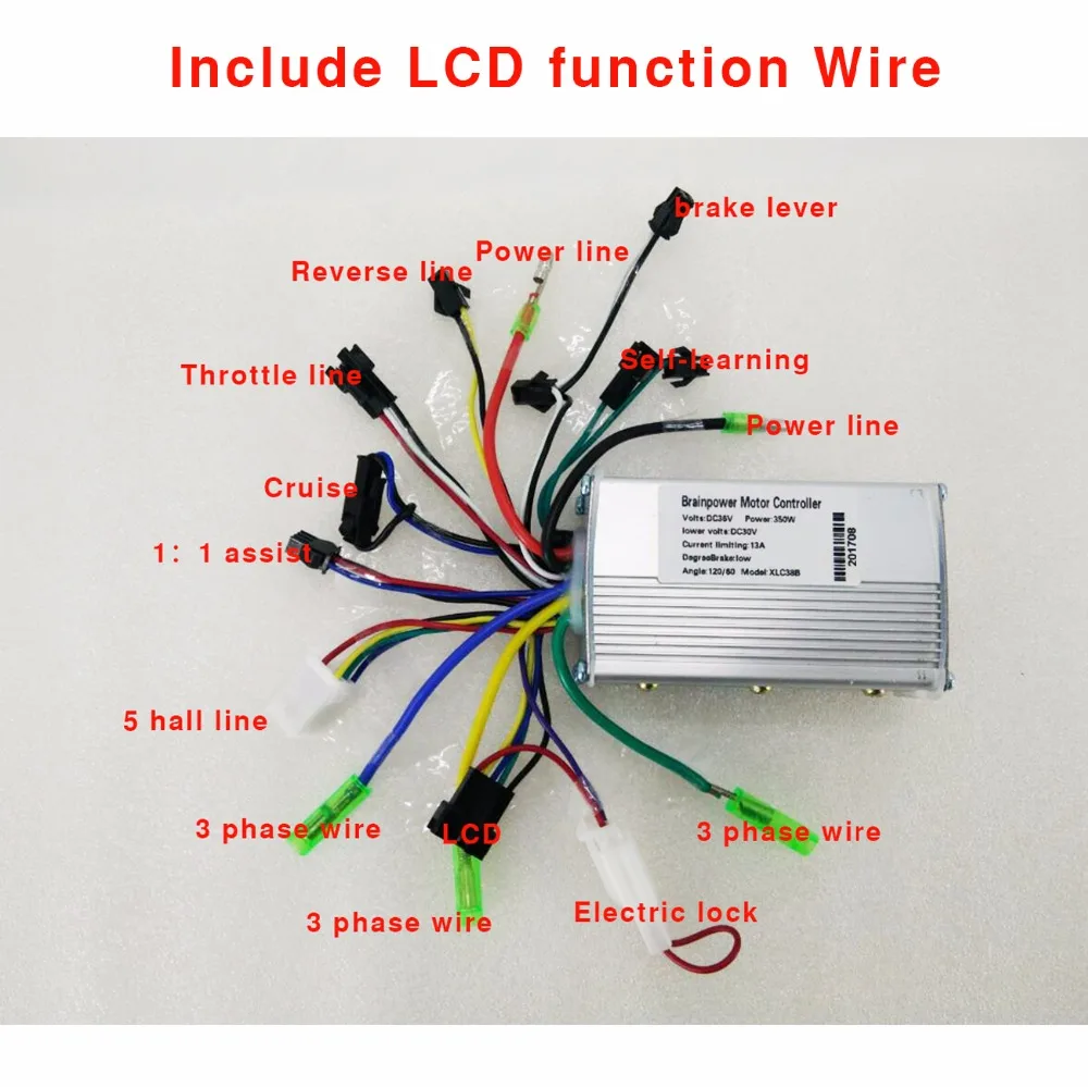 350W 36V/48V DC 6 MOFSET Brushless Controller, BLDC Controller E-bike / E-scooter / Electric Bicycle Accessory Speed Controller