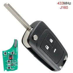 433 MHz 3 Buttons ABS Foldable Car Remote Key Fob with ID46 Chip fit for Opel Vauxhall Insignia Astra 2009-2014