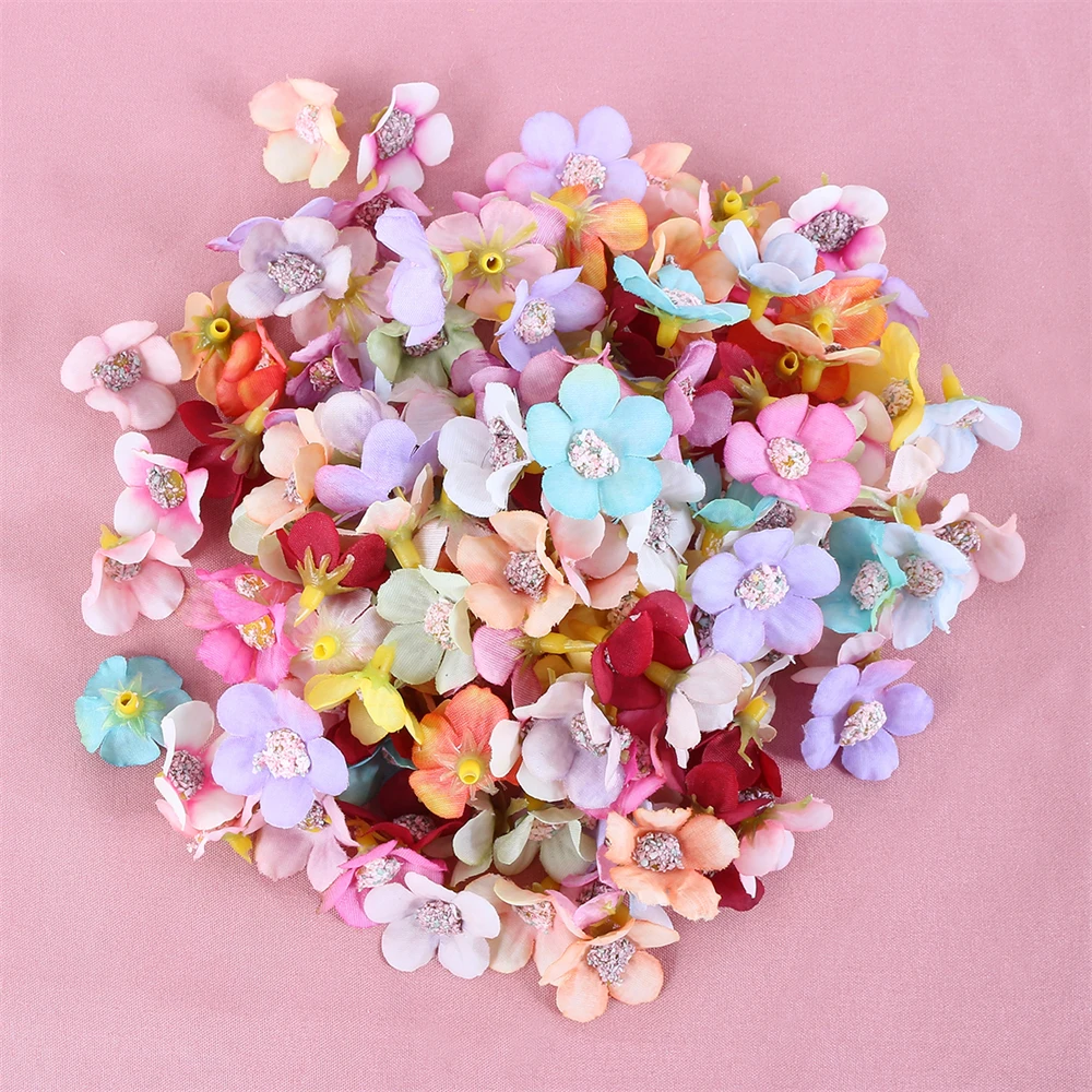 50/100Pcs Artificial Gerbera Silk Flower Head Home Decor DIY Garland Wedding Party Flower Wall Decoration Scrapbook Wreath Craft