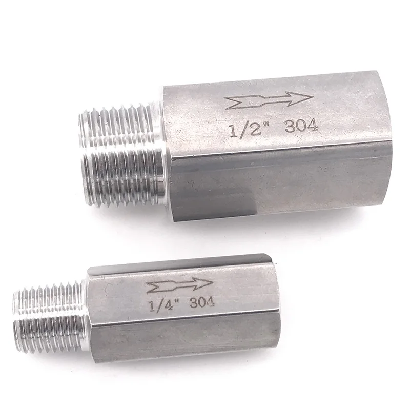 Free ship Check valve 1/4 3/8 1/2 inch male female thread SS304 stainless steel high temperature acid-proof one-way check valve