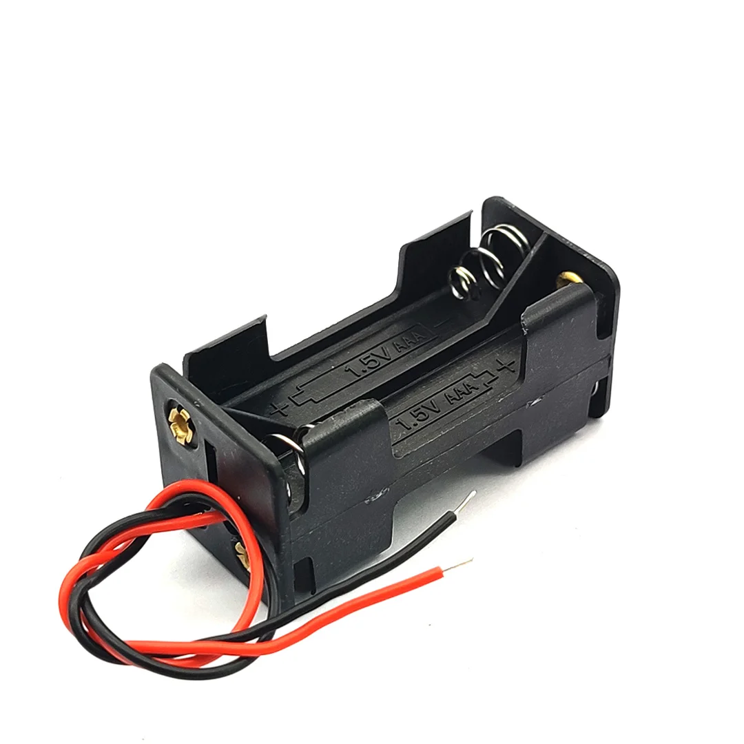 4AAA 6V Battery Box Holder Back To Back 4AAA Battery Case AAA Storage Box With Wire Leads