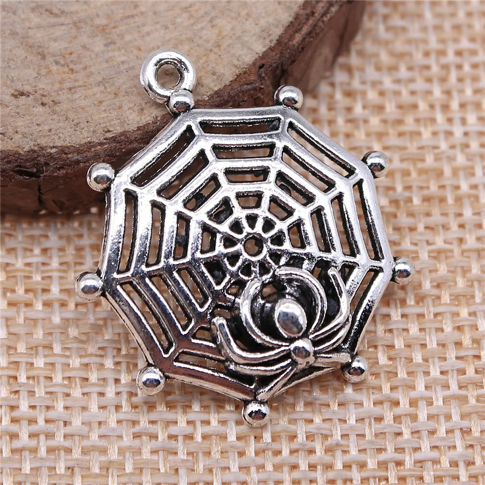 

Wholesale 60pcs/bag 30x27mm Spider Charm For Jewelry Making Jewelry Accessories Antique Silver Color Antique Bronze Color