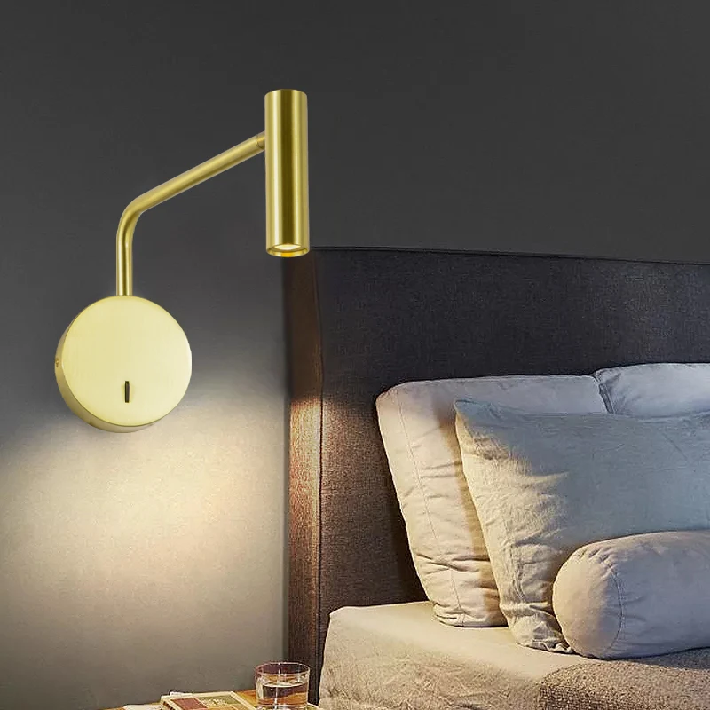 

Nordic LED Wall Lamp with switch swivel arm spotlight Decoration Room indoor reading For Home Bedroom Bedside lighting bed hotel