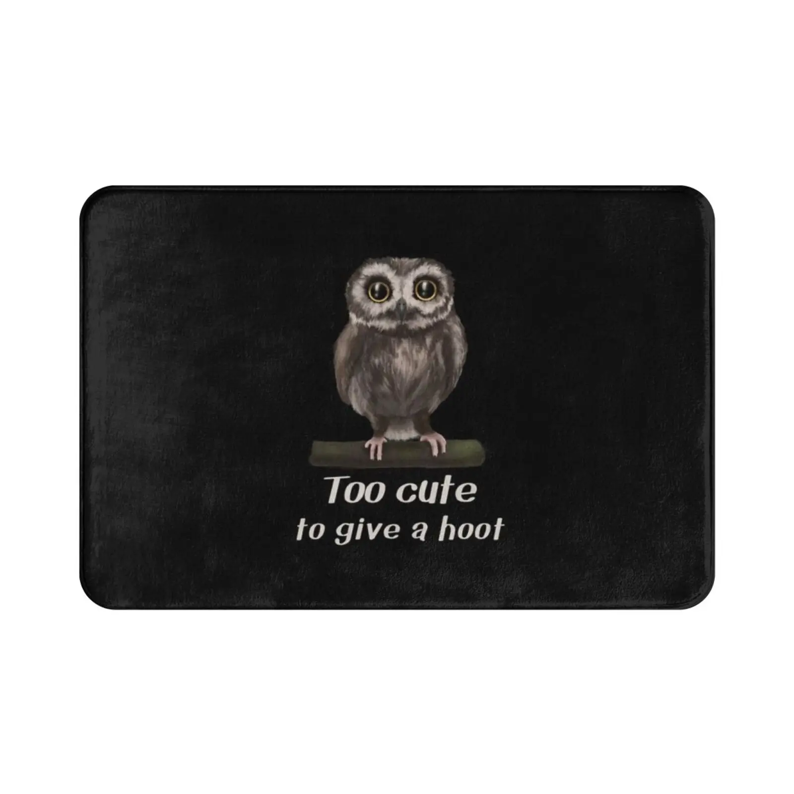 Owl-Too Cute To Give A Hoot Carpet Mat Rug Cushion Soft D0100489a Owl Animal Bird Wise Barn Owl Snowy Owl Tawny Owl