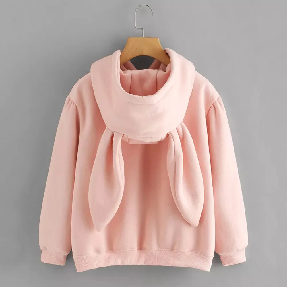 kawaii Hoodies Women Girl Sweatshirt 2021 Cute Bunny Ear Pullover Autumn Winter Casual long sleeve ladies top sudadera mujer