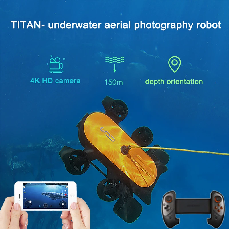 4K HD Aerial Underwater Robot APP Handle Dual Control Smart Hover Six Driver 240Min Expansion Interface 150M Sea Dive Sports Toy