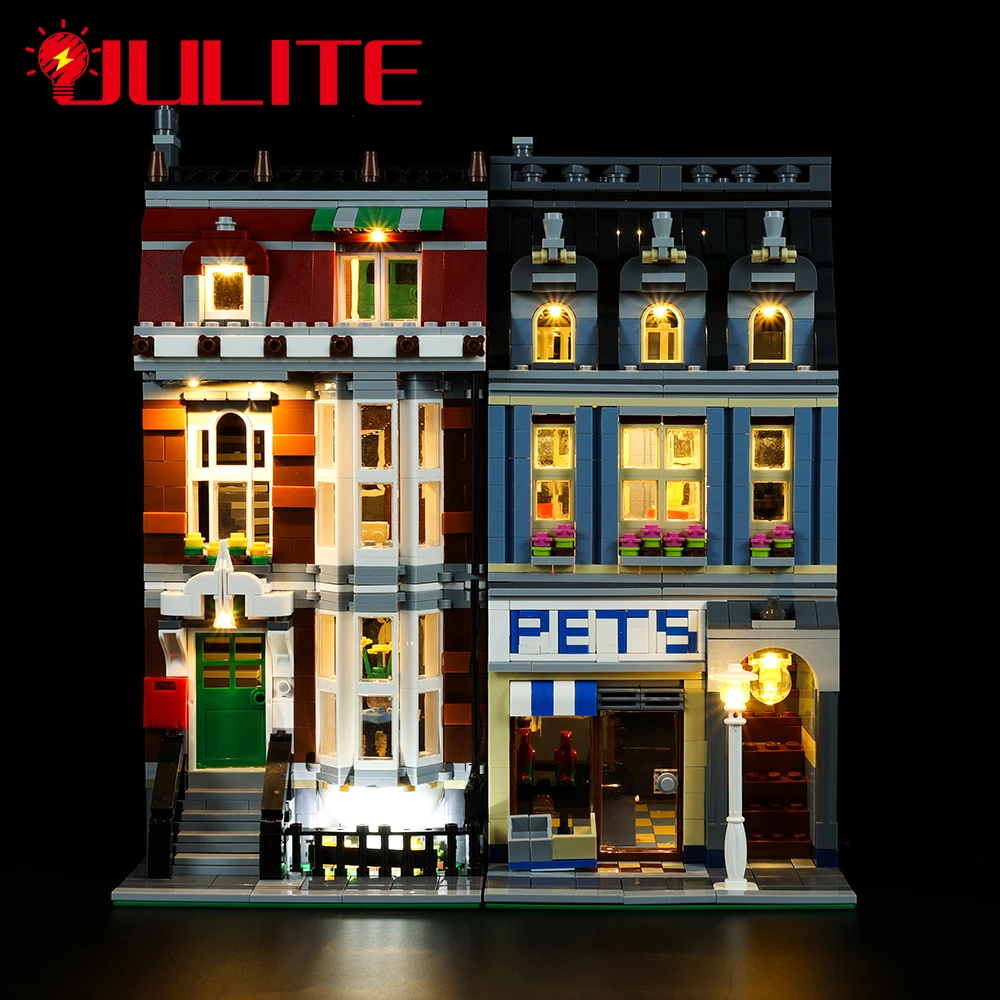 Led light up kit para 10218 compatível com 15009 cidade rua pet shop modelo diy brinquedos conjunto (não incluído blocos de construção)