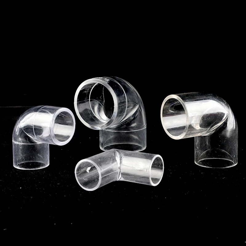 1/5pc 16/20mm/25mm Transparent Acrylic 90 Degree Elbow Connector Water Pipe Joints Aquarium Fish Tank Accessories Supplies