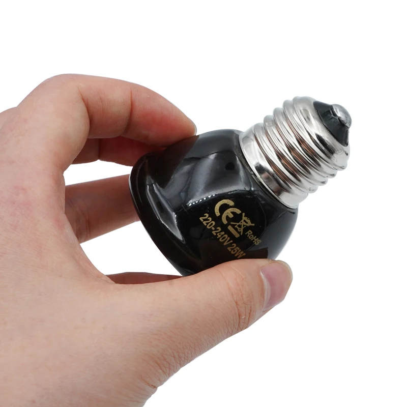 Mini Heating lamp Pet Reptile Infrared Ceramic Light Bulb 220V Black 25W 50W 75W 100W Heat Emitter Reptile Lamp Reptile Supplies